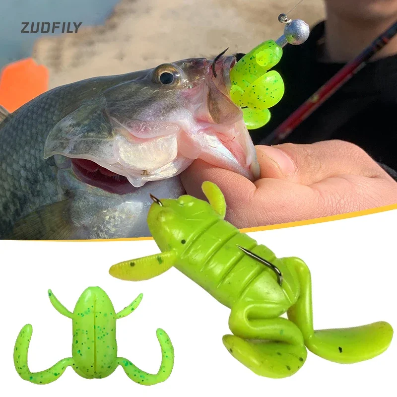 

5Pcs Frog Soft Bait 2.5cm 2.25g Frog Baits Artificial Mandarin Fish Snakehead Bass Fishing Lure Swimming Posture Biomimetic Lure