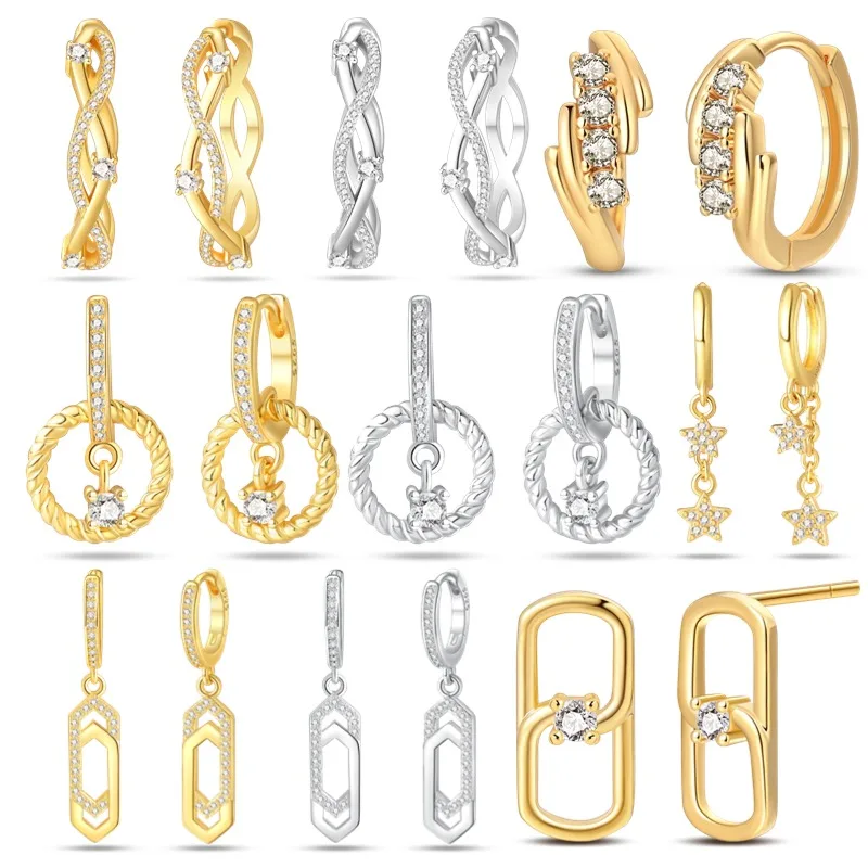 

The New Original S925 Sterling Silver Rose Gold Plated Series Earrings For Women Trending Fashion Jewelry Birthday Gift