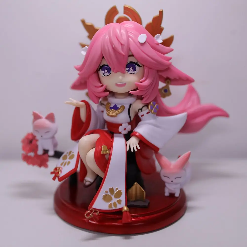 16CM Genshin Impact Figure Yae Miko Figures Q Version Beautiful Girl Game Characters Desk Ornament Collection Toys Birthday Gift