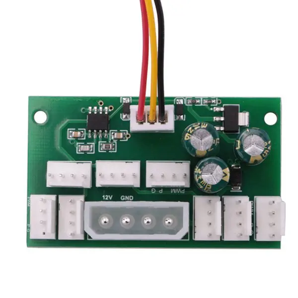 تيار مستمر 12 فولت 8 مينر مروحة سرعة PWM تحكم 8-قناة محور عالية الطاقة العنف جهاز تحكم بالمروحة سرعة حاكم 4P امدادات الطاقة