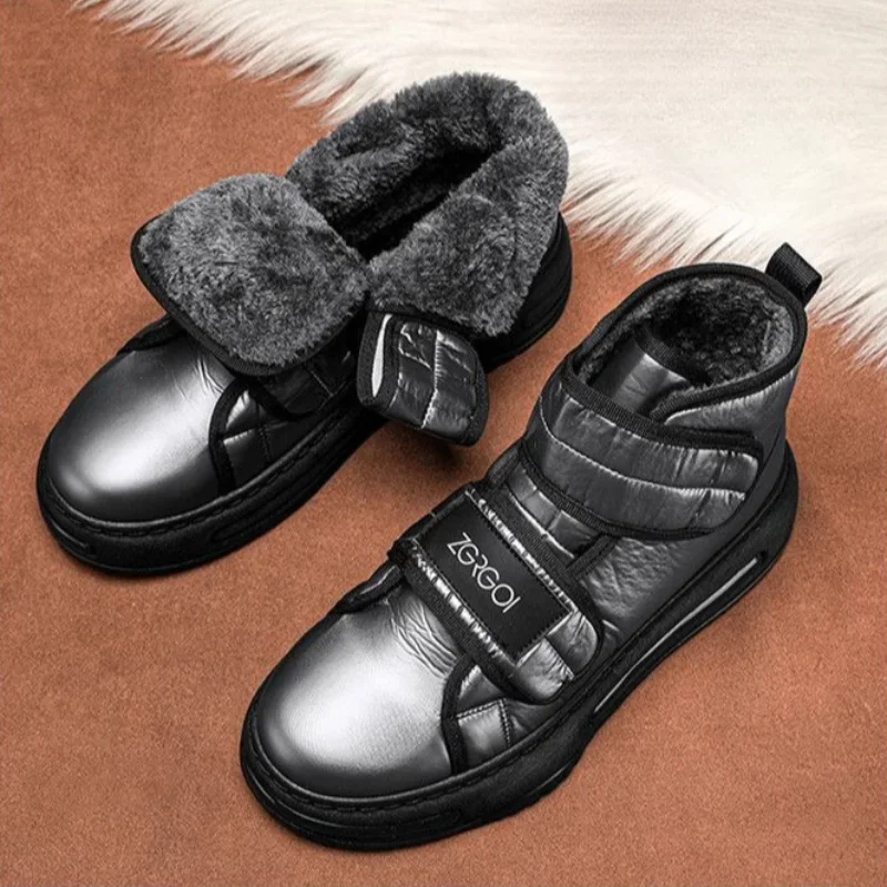 Snow Boots for Men Winter With Fur Man Shoes Warm Fashion Size 45 Cheap Classic New Footwear Sale Non Slip Offer Offers Designer