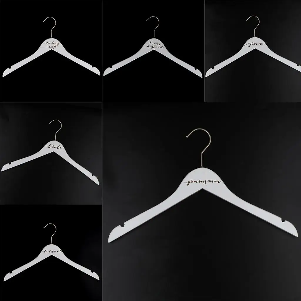 White wooden hanger suit hanger jacket hanger with wedding