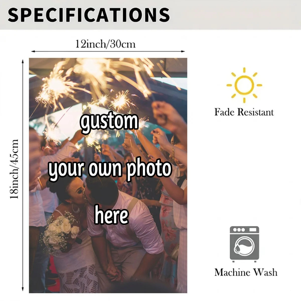 1pc Custom Selfie Garden Flag, Suitable for,.Christmas,.Couple Photos, Prom, Custom Gifts, Double-sided Print, No Flagpole.