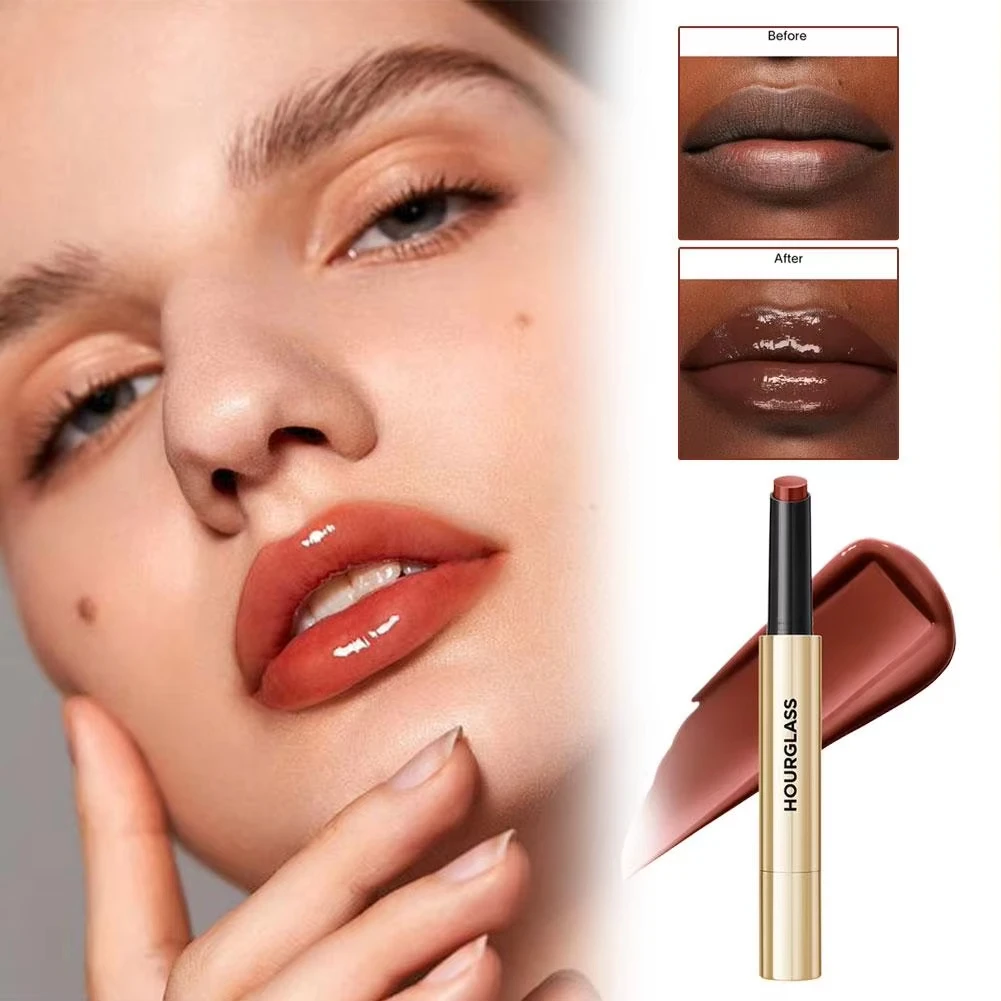 Hourglass Lipstick Phantom Volumising Glossy Balm Moisturizing Lip Gloss Lasting Nourishing Glass Lips Natural Cosmetics