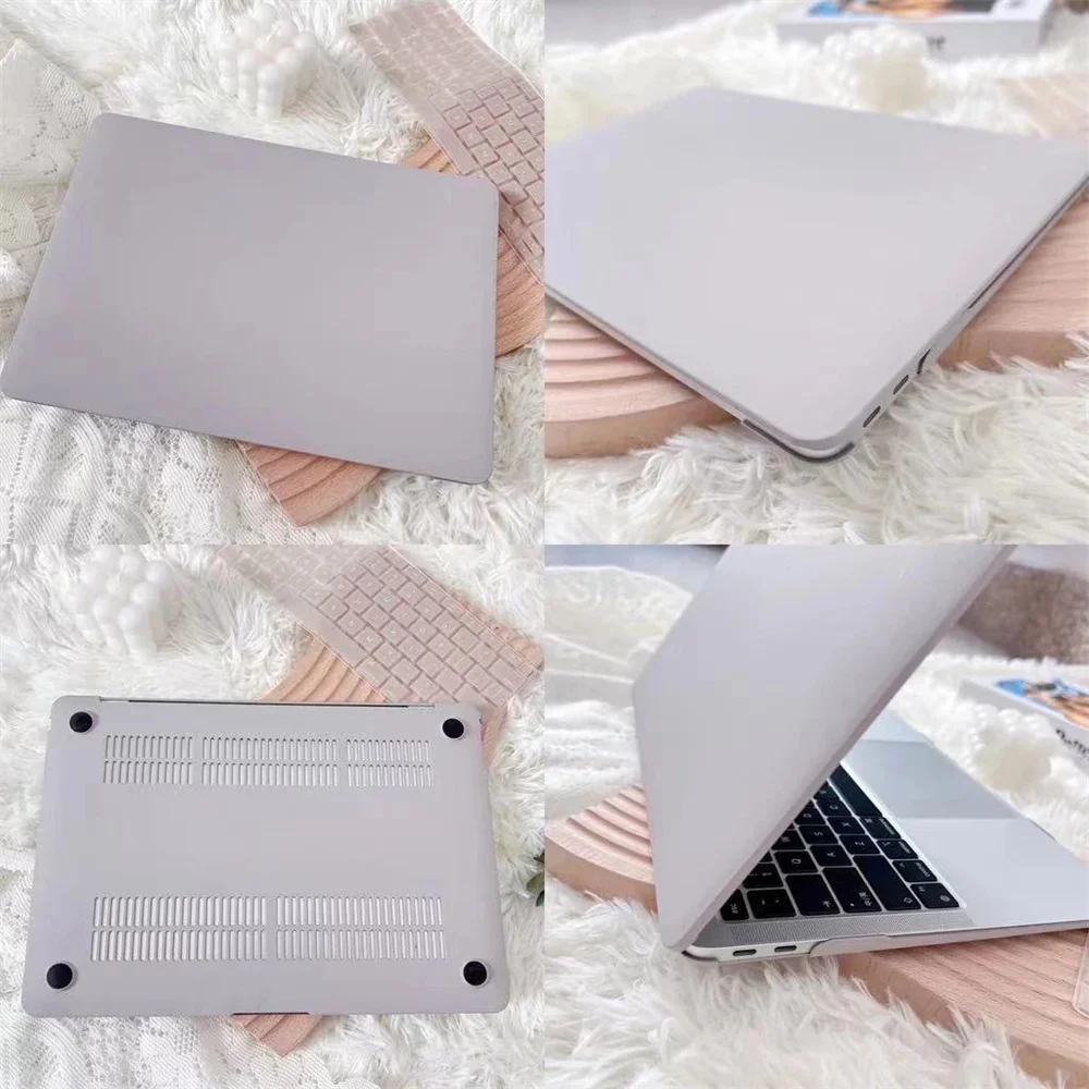 Newest Laptop Case for Macbook Air 13 15 M3 M2 Pro 14 16 Inch Cream Smooth Cover for MacBook Case Pro 13 M1 A2338 Hollowed Style