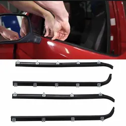 4pcs Window Sweep Felts Seals AM‑41543318 Weatherstrip Kit Replacement for Ford F150 Truck 1987‑96