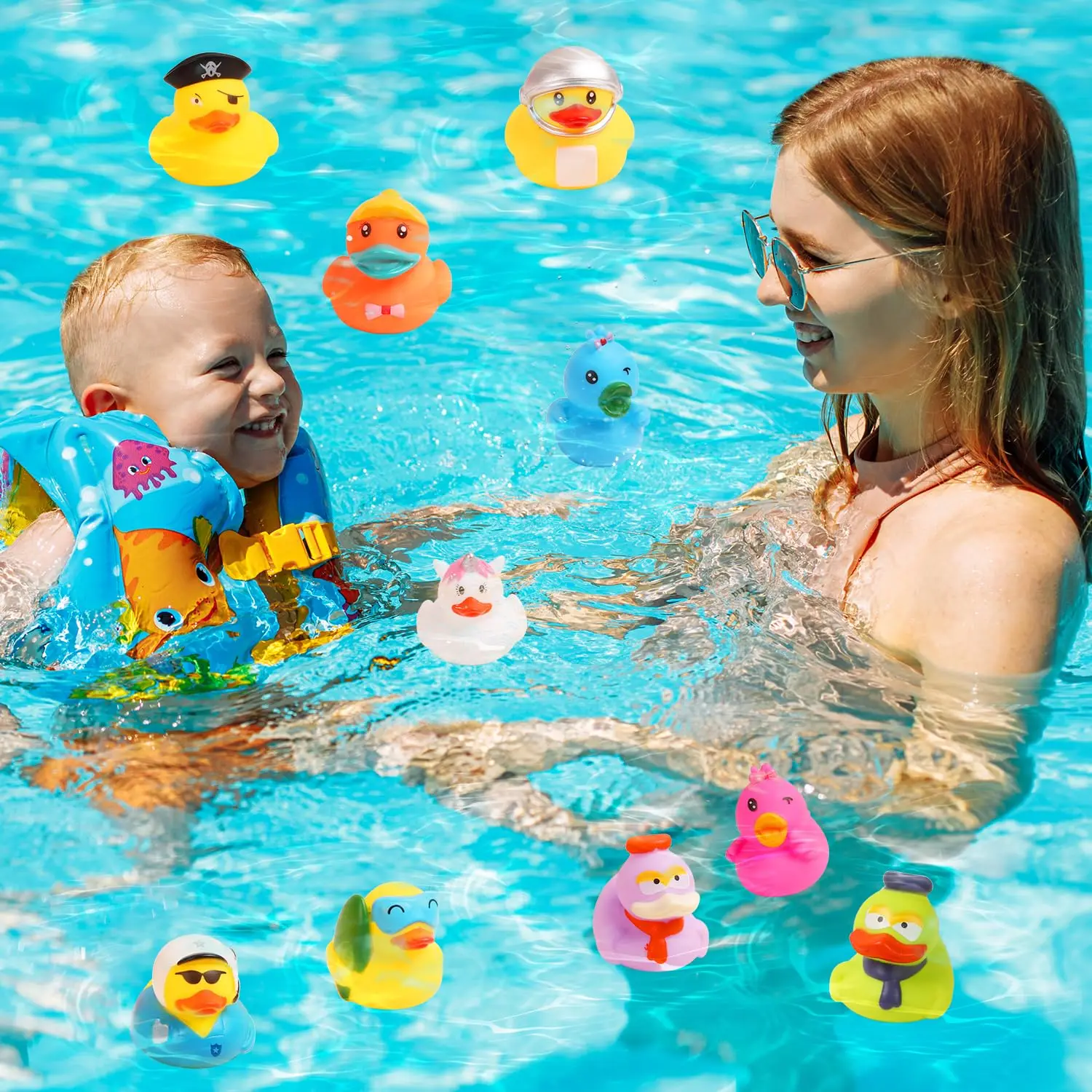 100 Stück Gummienten, zufälliges Sortiment, Jeep-Enten in großen Mengen, Mini-Gummi-Enten für Spielzeug, Pool-Spielzeug, Geburtstagsgeschenke, Partygeschenke