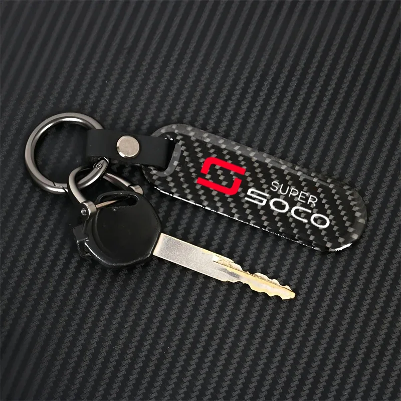 For Super Soco CPx CUmini CUx TC 50 Max Wanderer TCMax 2022 Accessories Motorcycle Key chain Carbon Fiber Keychain