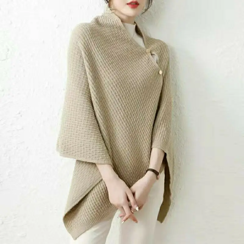 High-grade knitted cape shawl outside the spring and autumn with high-end smock fashion coat women