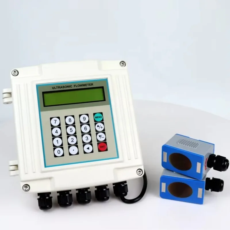 RS485 Ultrasonic FlowMeter Remote Display Fixed 4-20mA Liquid Gas/Air Medium OEM Customizable Low Price Ultrasonic Flow Sensor
