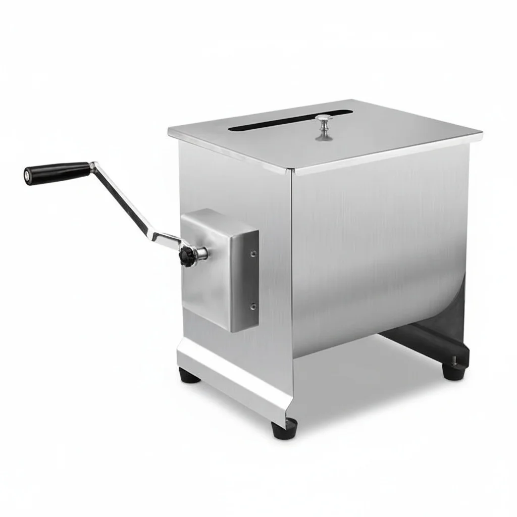 

Stainless Steel Meat Grinder, 10L Manual Meat Mincer, Commercial Hand-Cranked Heavy Duty Desktop Meat Processor for Kitchen