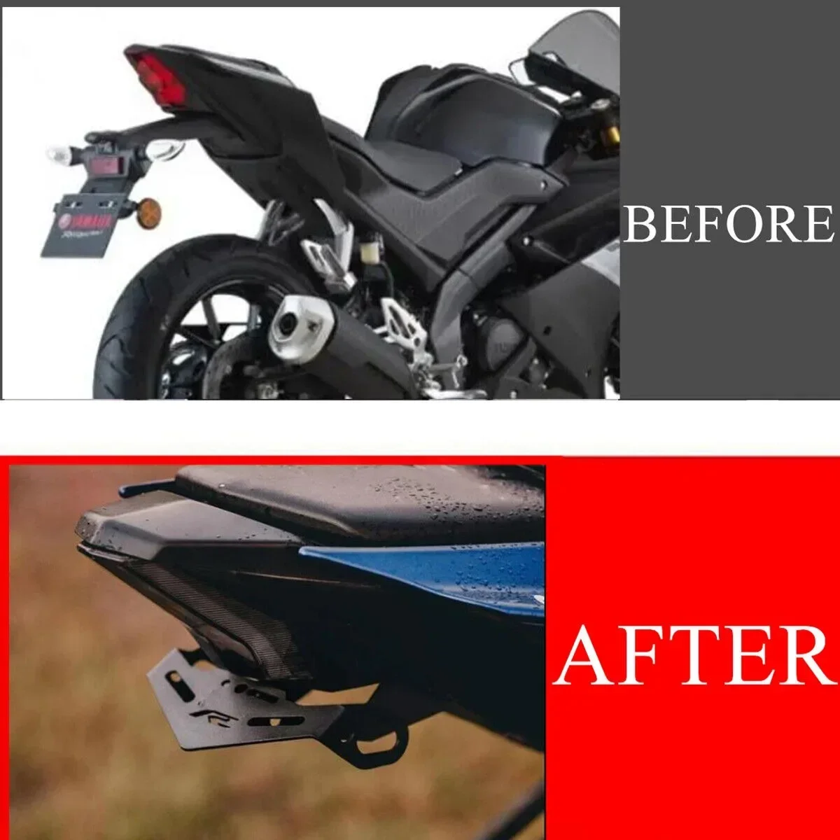 LED Tail tidy Fender Eliminator Indicator Plate Holder and Signal Light  For Yamaha YZF R15 V3 V4 2017-2024