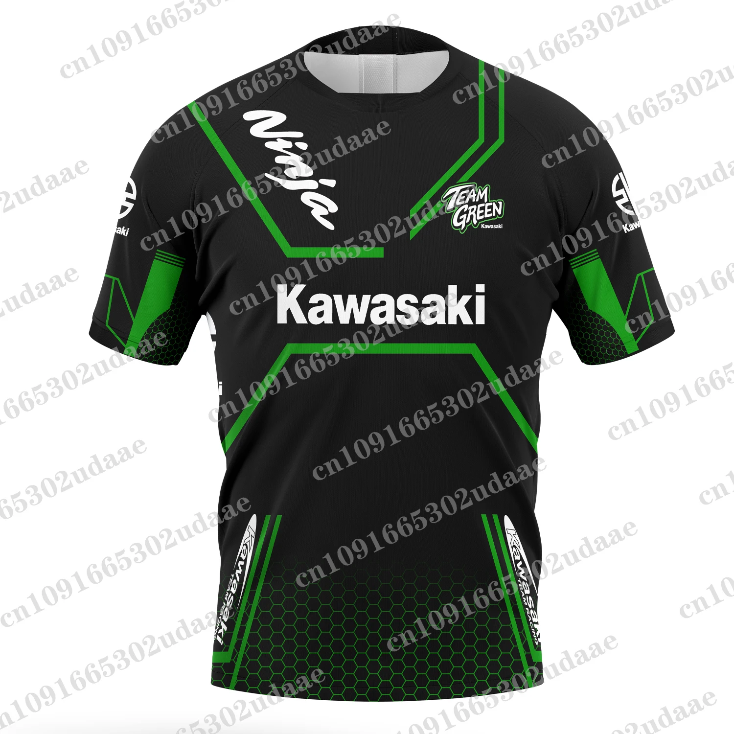 Kawasaki - Men\'s and women\'s short sleeved T-shirts, large clothing for motorcycle racing teams, children\'s fashion tops, 2024