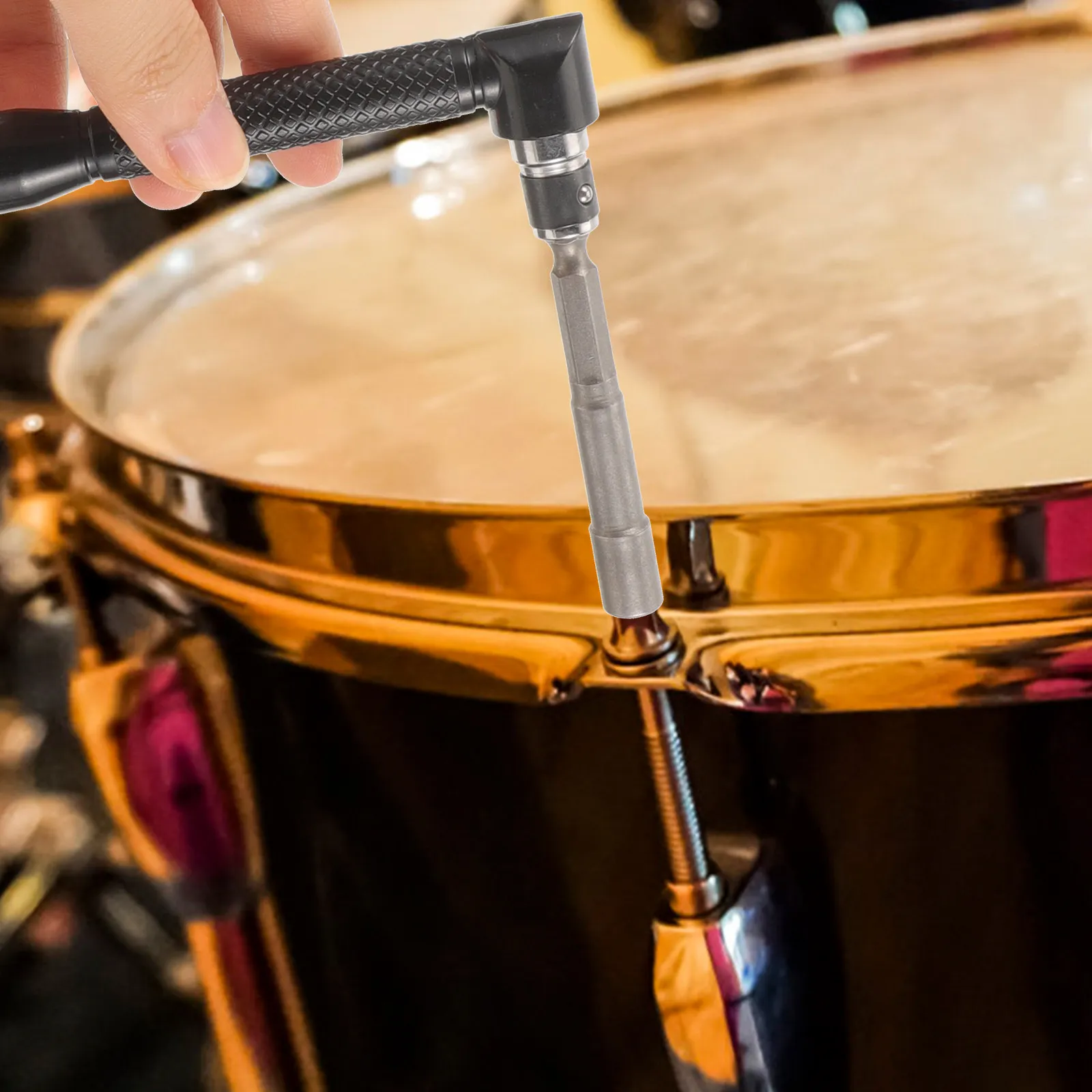 

Ручка для битов из цинкового сплава, сменная головка, портативный инструмент для настройки джазовых малых барабанов, настроечные ключи, трещоточный ключ для барабанов