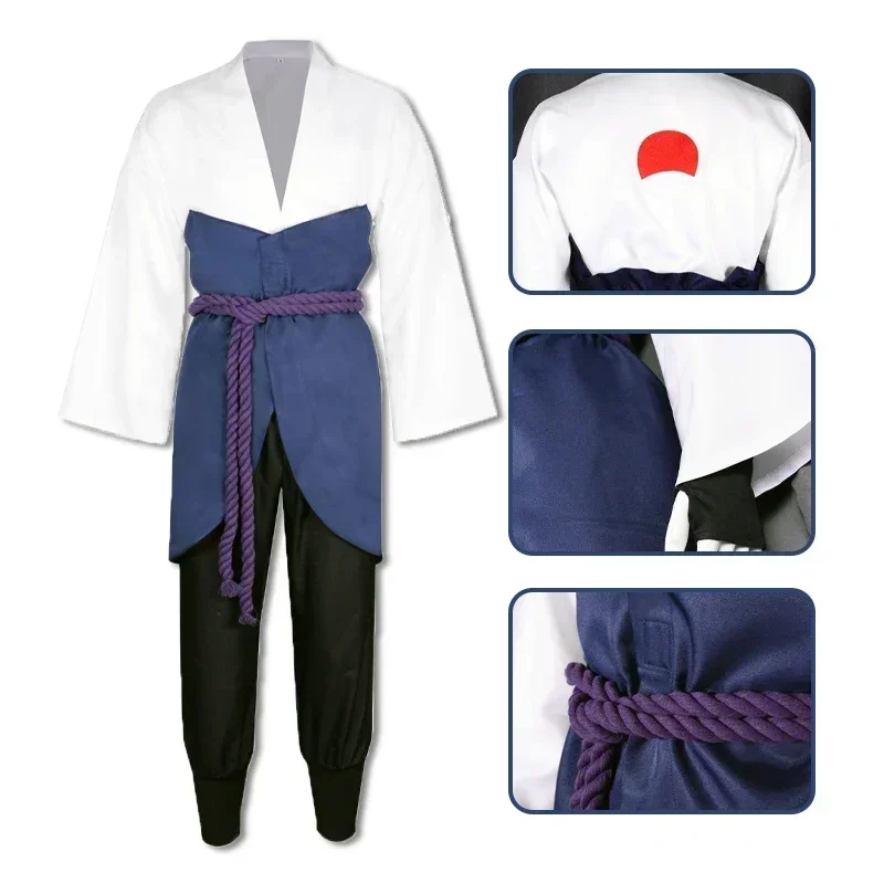 Costumes de cosplay Anime Uchiha Sasuke, vêtements Cos, exposition de bandes dessinées, fête d'Halloween, olympiques de cosplay