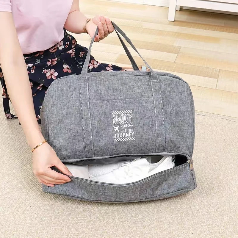 Sac de voyage Oxford pliable pour femme, sac de voyage de nuit, sacs de week-end, grande capacité, bagage à main, fourre-tout, accessoires de polochon, fournitures, mode