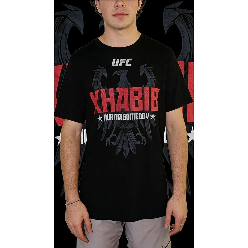 

UFC Boxing Men's 100% Pure Cotton Printed T-shirt Training Fighting GYM Mens Tops New Fashion Streetwear Tees Clothing