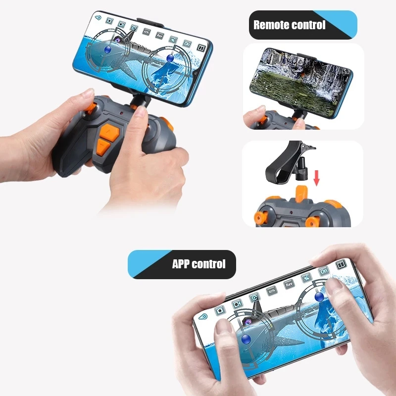 APP RC Shark Robot Toy With Camera HD Wif Fpv Electric Waterproof Animals Submarine Fish Machine Simulation Toys for children