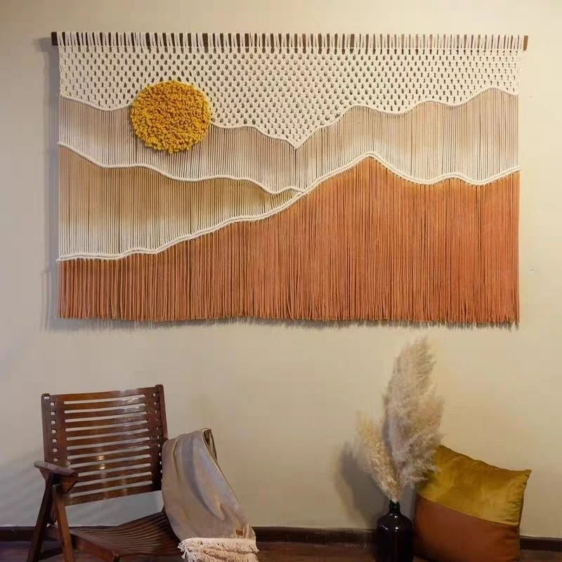 Hand-woven fringed tapestries Internet celebrities Homestay Bedroom background decoration Entrance pendant Simple Nordic
