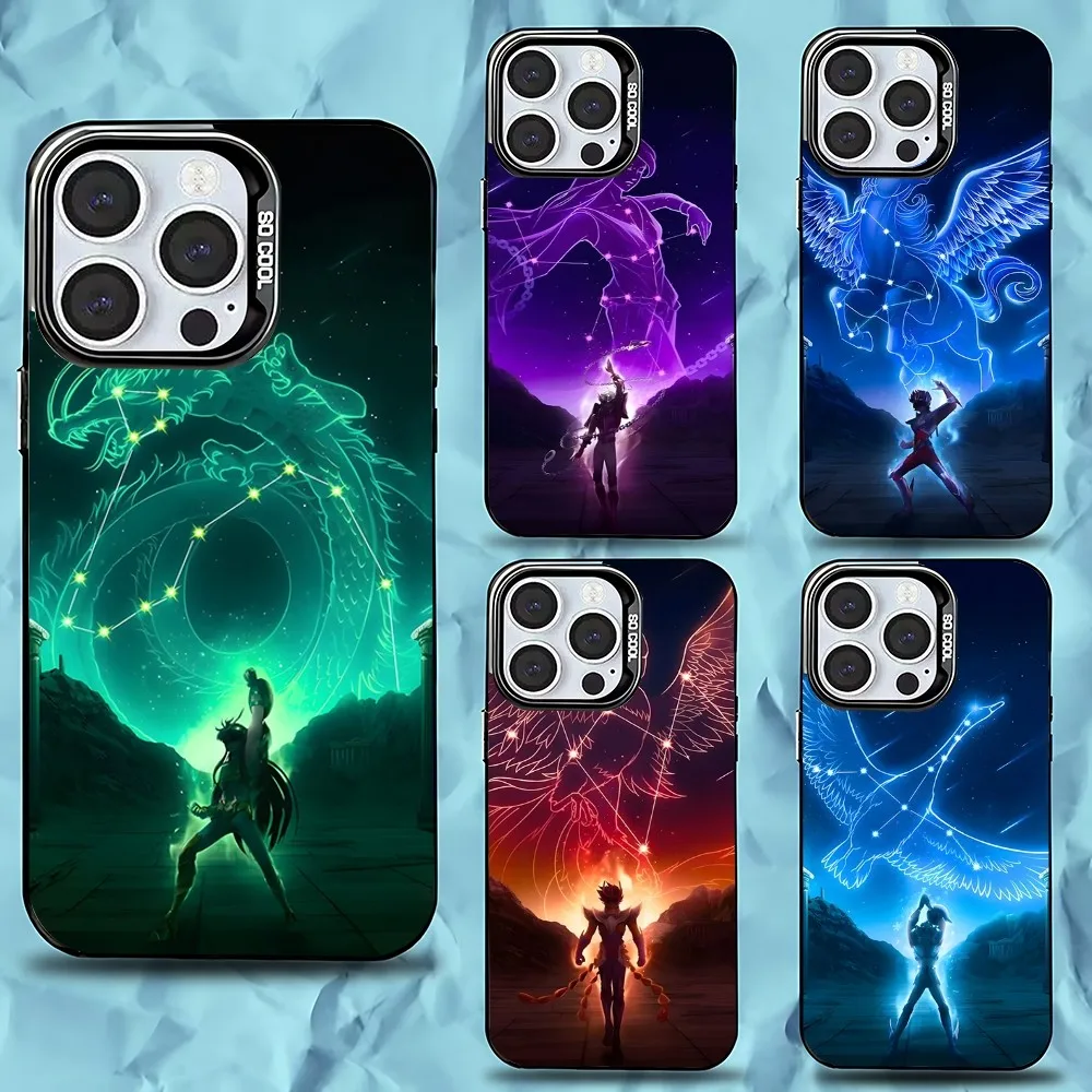 

S-Saint Seiya Knights Phone Case For iPhone 16,15,14,13,12,11,Pro,Max,Plus,Mini,XS,SE Anti Fall Black Matte Hard Bumper