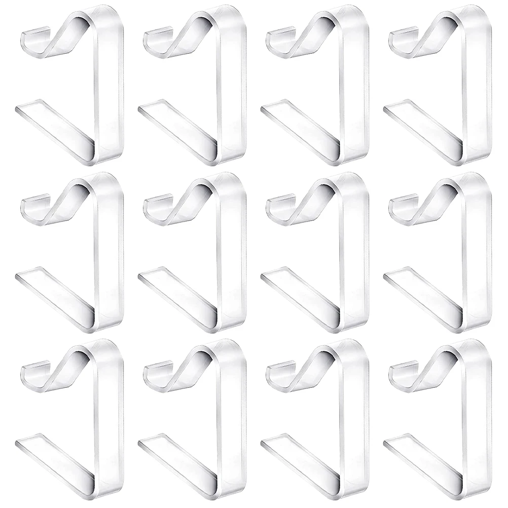 

12 шт. прозрачные зажимы для скатерти, прозрачные акриловые зажимы для домашней вечеринки, уличного использования, водонепроницаемая анти-крышка для стола