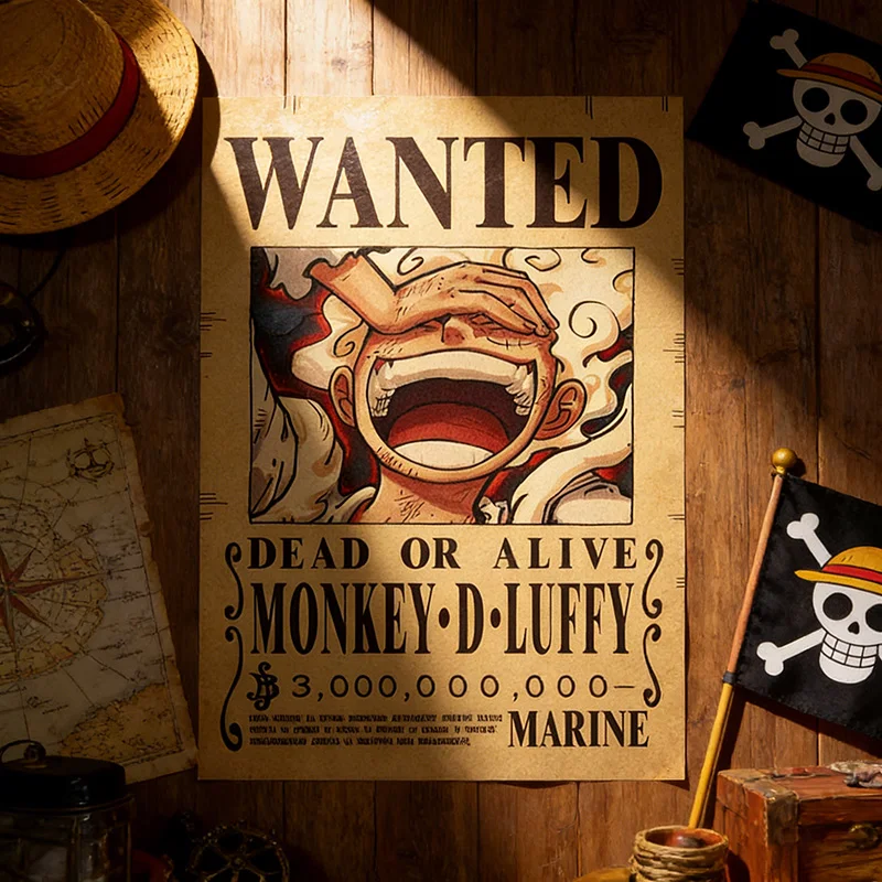 Anime One Piece Wanted Posters Set Cartoons Luffy Zoro Shanks New