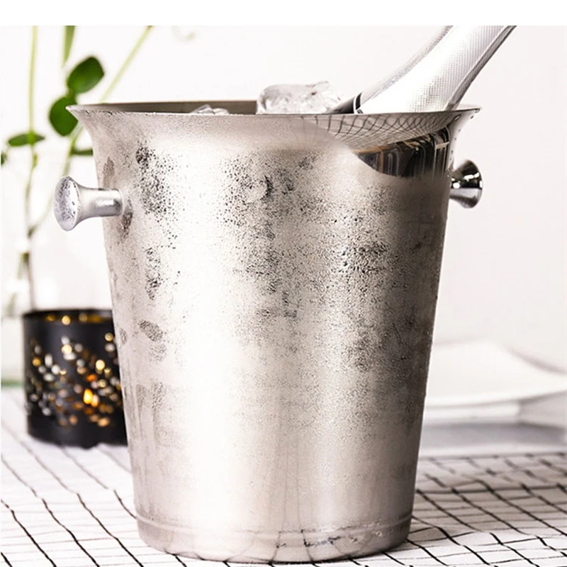 European Style Stainless Steel Ice Bucket Wedding Birthday Party Decoration Wine Beer Whisky Champagne Beverage Cooler