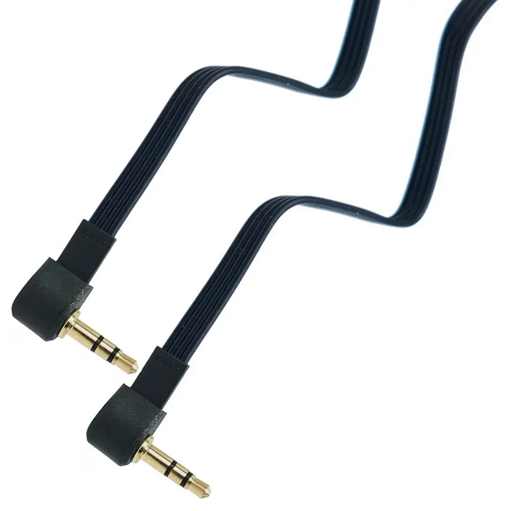 

Car mounted AUX audio cable, 3.5mm male to male audio speaker, two end elbow headphone audio connection cable for car use