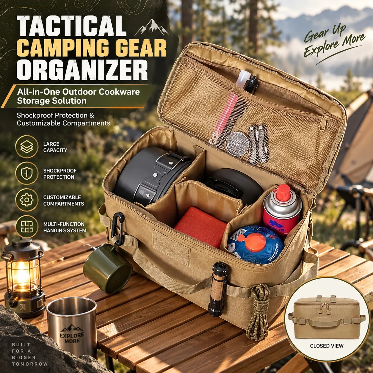 Camping Cooking Organizer - Sac de rangement multifonctionnel pour le