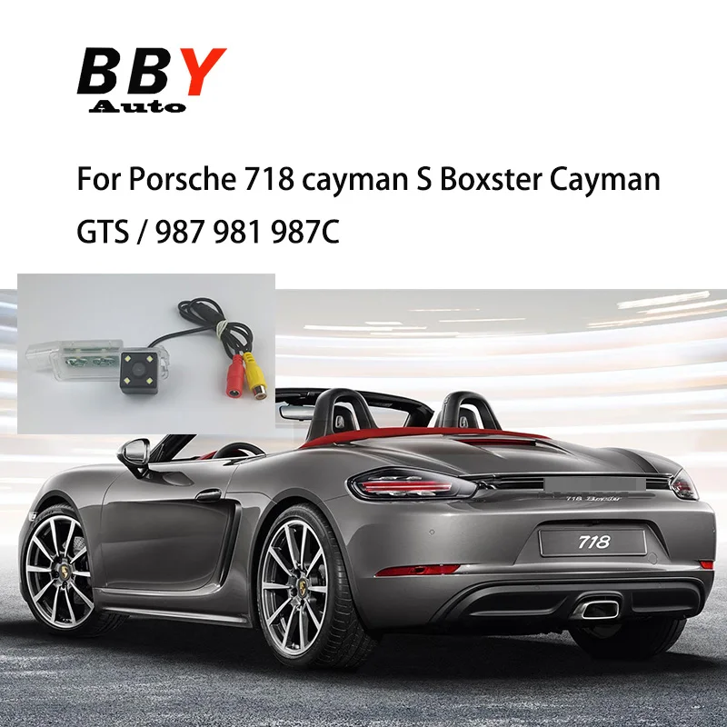 FHD Rear View CameraFor Porsche 718 cayman S/ Cayman / GTS / 987C 9 CCD NightVision Backup License Plate Camera Reversing