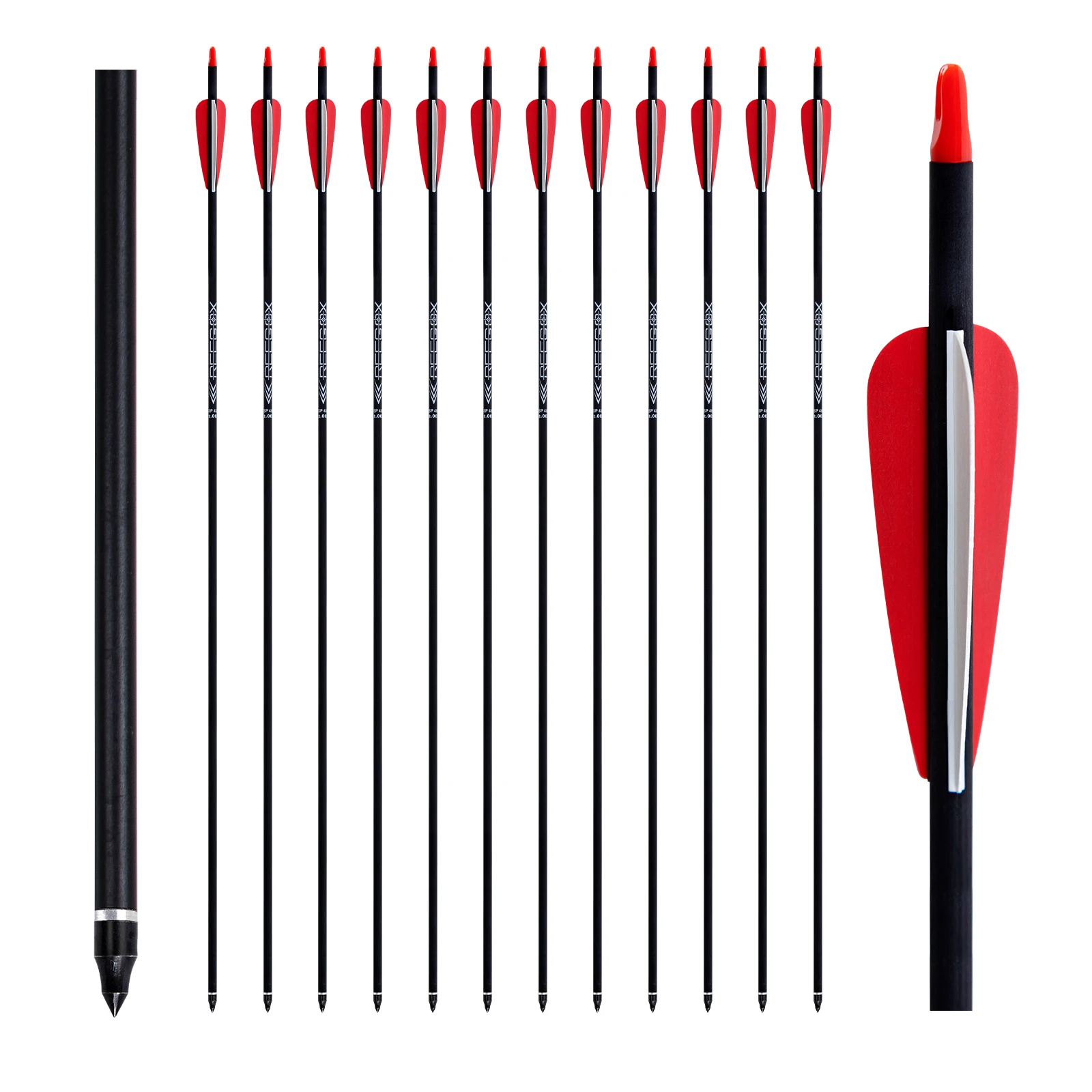 

ID 6.2mm 31" SP250/300/400/500/600 Carbon Hunting Arrows Arrow Shafts Archery Equipment