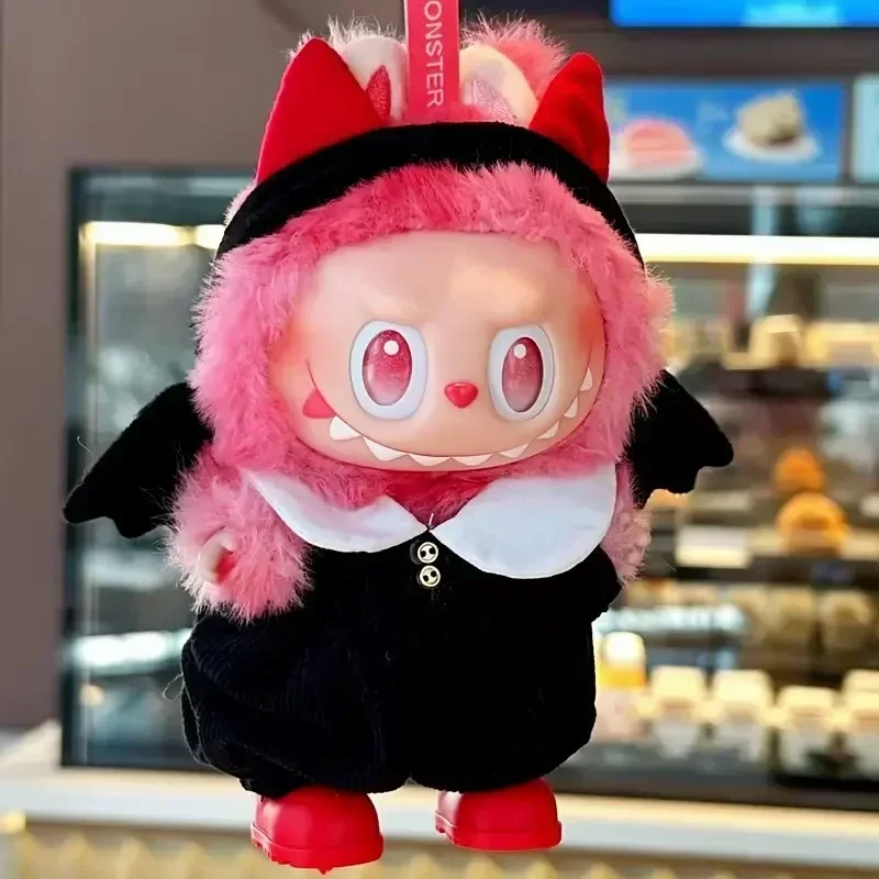 Devil wing set clothes For labubu doll clothes with headband For labubu V3 V2 V1 decortaion