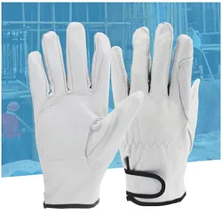 Anti-Cut Leather Work Gloves Soft Pig Skin Tear-Resistant Work Site Home Garden Repairing Builder Hands Safety Protection Gloves