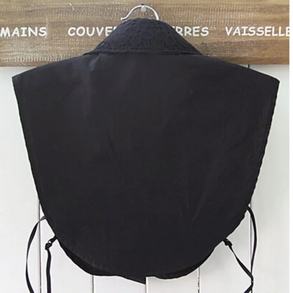 

Women'S Floral Detachable Half Shirt Blouse 5-Button Lace Cotton Blend Adjustable Ribbon Back Length 30Cm Half Shirt Collar