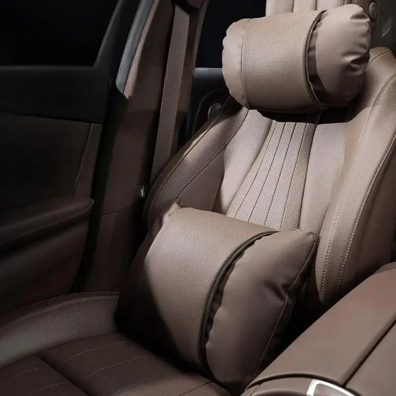 

1/2 шт. новых автомобильных сидений с подголовниками из кожи наппа, дышащими подушками для талии, подушками для шеи и подушками для шеи General Motors