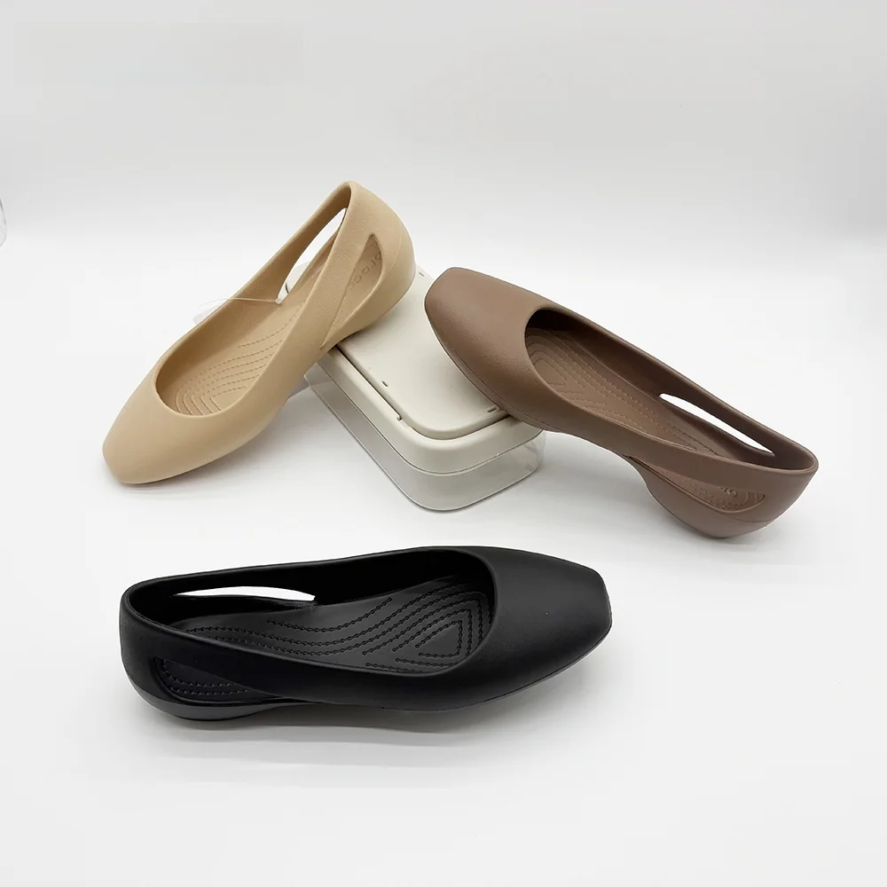 

Oroccs Women's Flat Work Shoes Slip-On Casual EVA Beach Sandals Low Heel Flat Bottom Ladies Open-Toe Summer Fashion Footwear