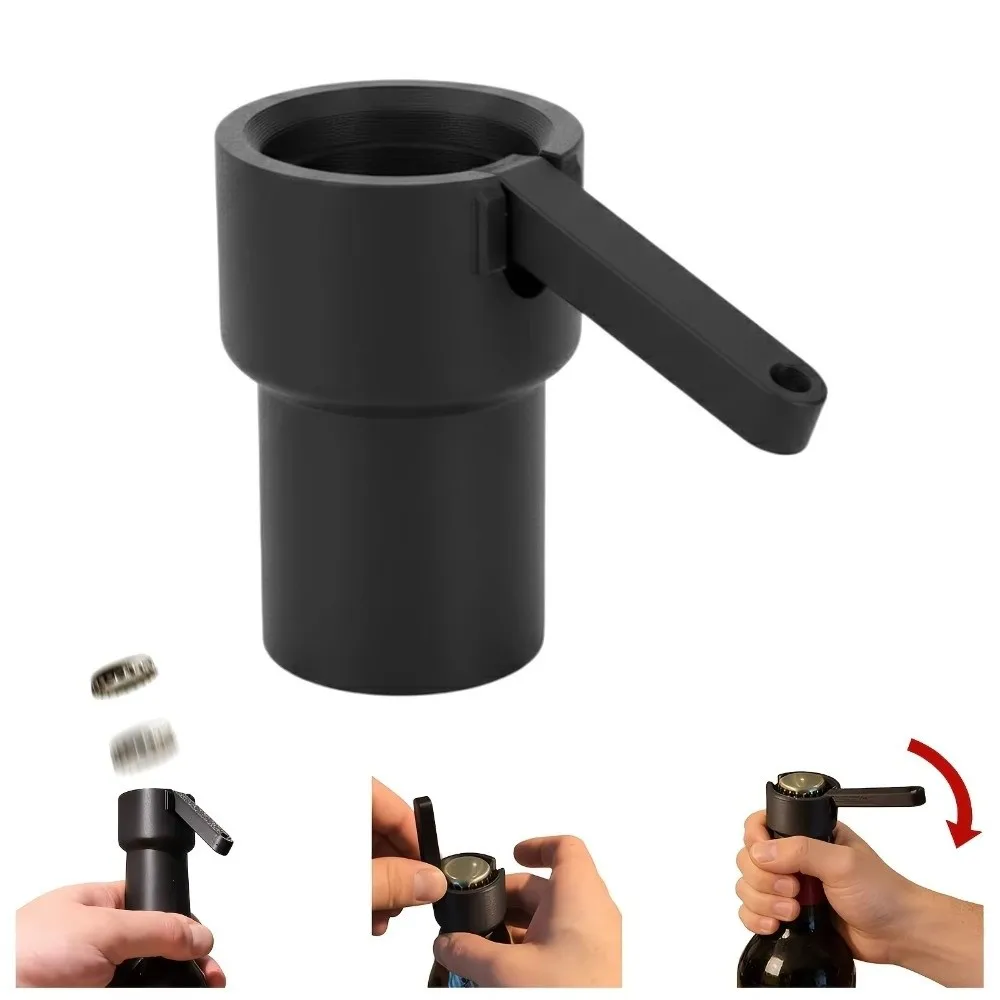 3D Printed Lever Beer Bottle Opener Portable Ergonomic Beer Can Opener Novelty Universal Bottle Cap Launcher Cool Gadget