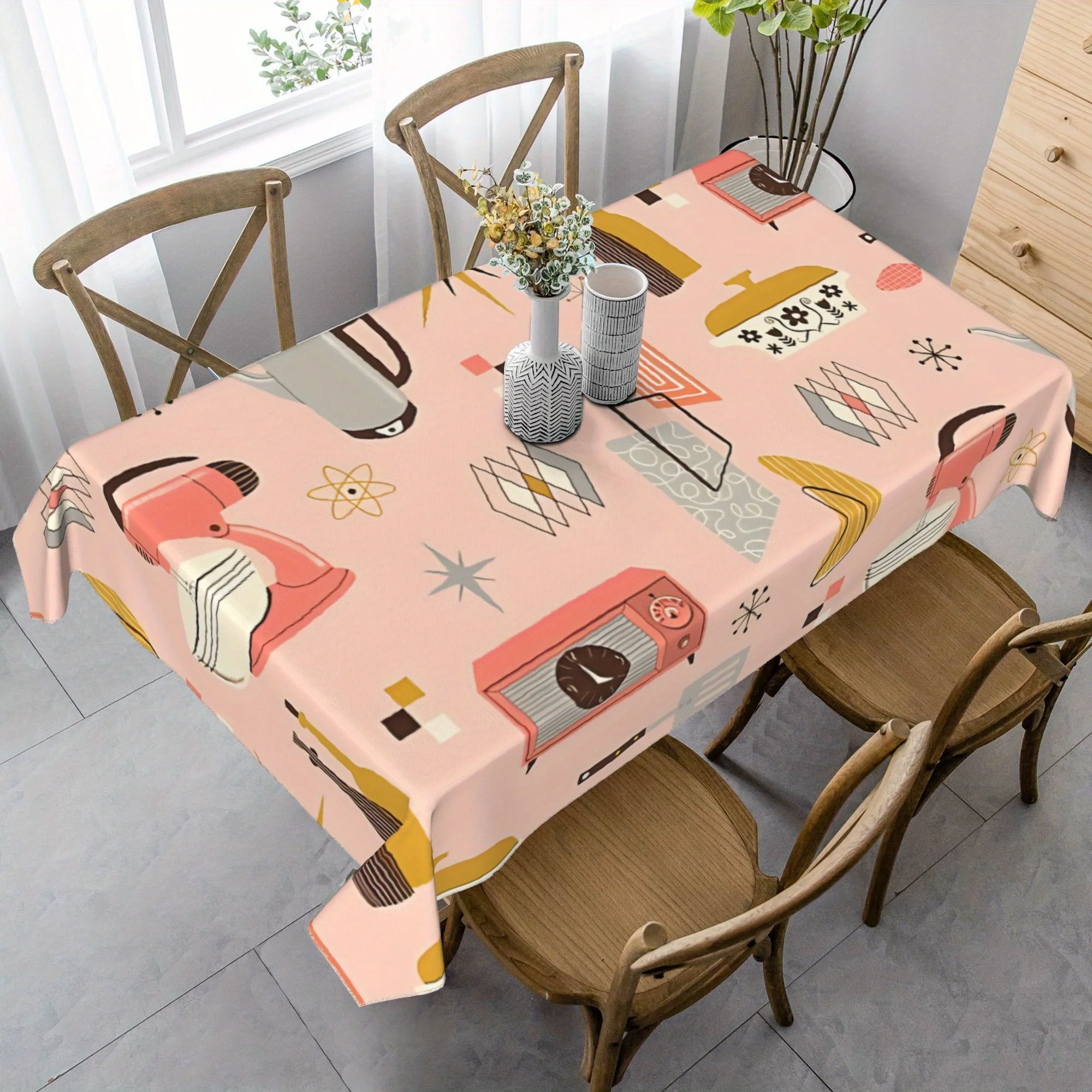 Single-Piece Atomic Wind Tablecloth for Spring And Summer Country-Style Decoration - Suitable for Various Types of Room Decor -