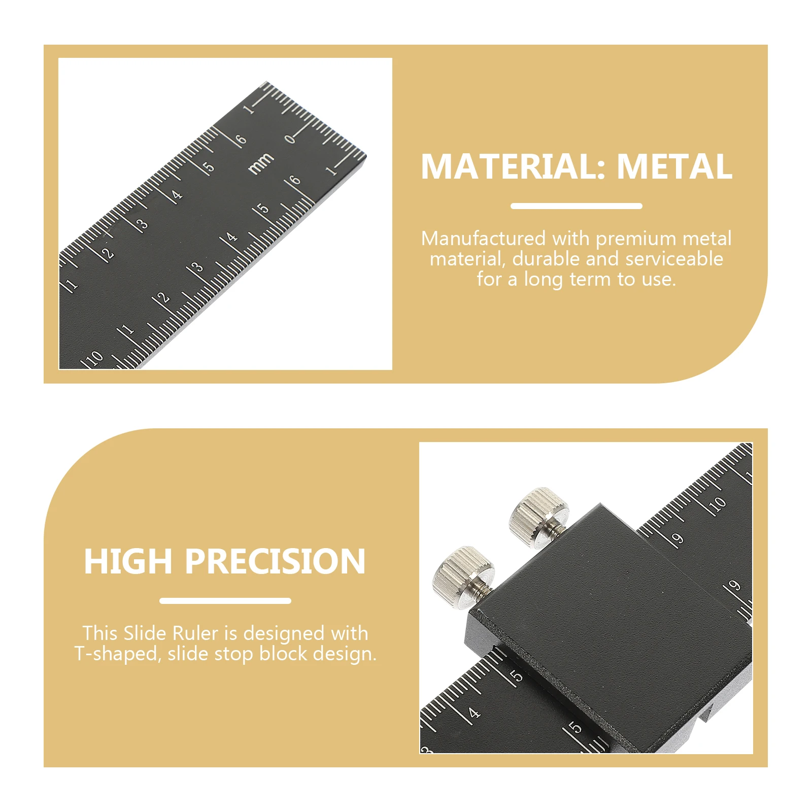 

Metal Sliding Ruler for Woodworking Durable Slide Square Measuring Drafting Adjustable Construction Rule Marking
