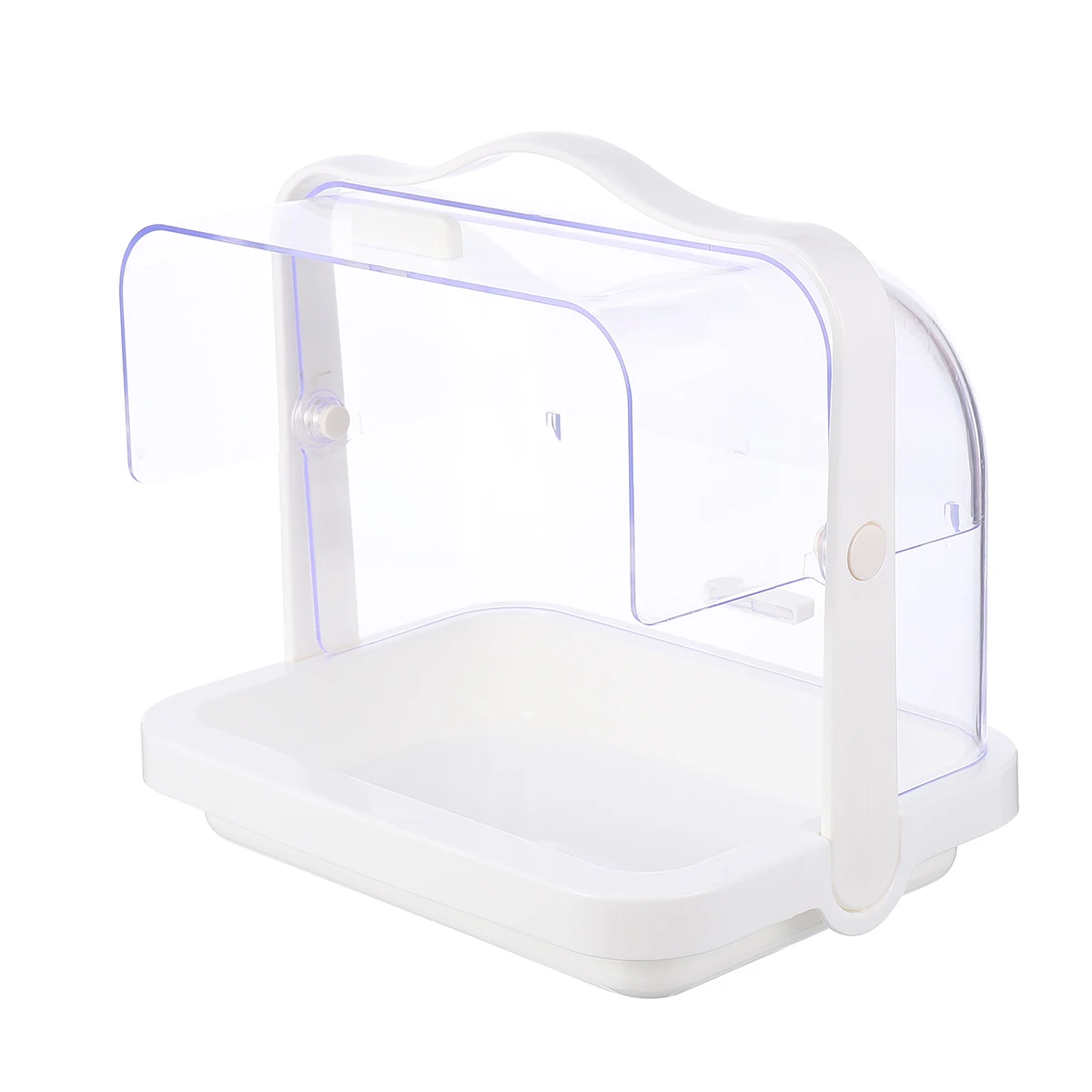 

Plastic Cake Holder Portable Cover Transparent Display Container Food Grade Double Opening Non Slip