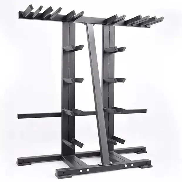 Gym Commercial Vertical Barbell Rack Holder Body Exercise Weightlifting PU Crocodile Mouth Barbell Storage Rack