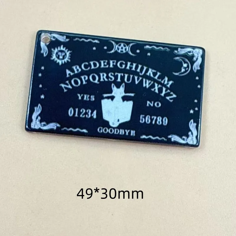 10Pcs Tarot Charms Creative Acrylic  Pendant For Necklace Keychain Diy Making Accessories