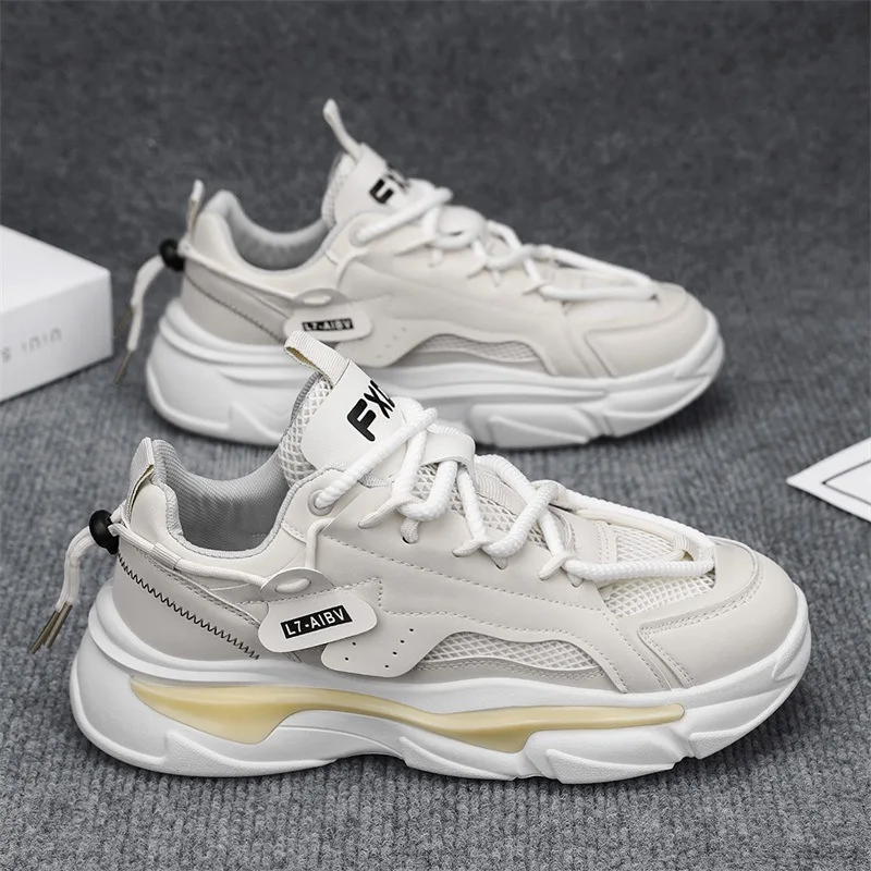 

Men's new spring summer mesh breathable versatile men's shoes for sports leisure running thick soled height increasing shoes