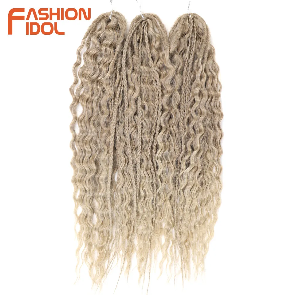 Ariel Kinky Curl Twist Crochet Hair, trenzado sintético, cabello falso, Rubio degradado, 24 pulgadas, 3 piezas, extensiones de cabello trenzado de onda de agua