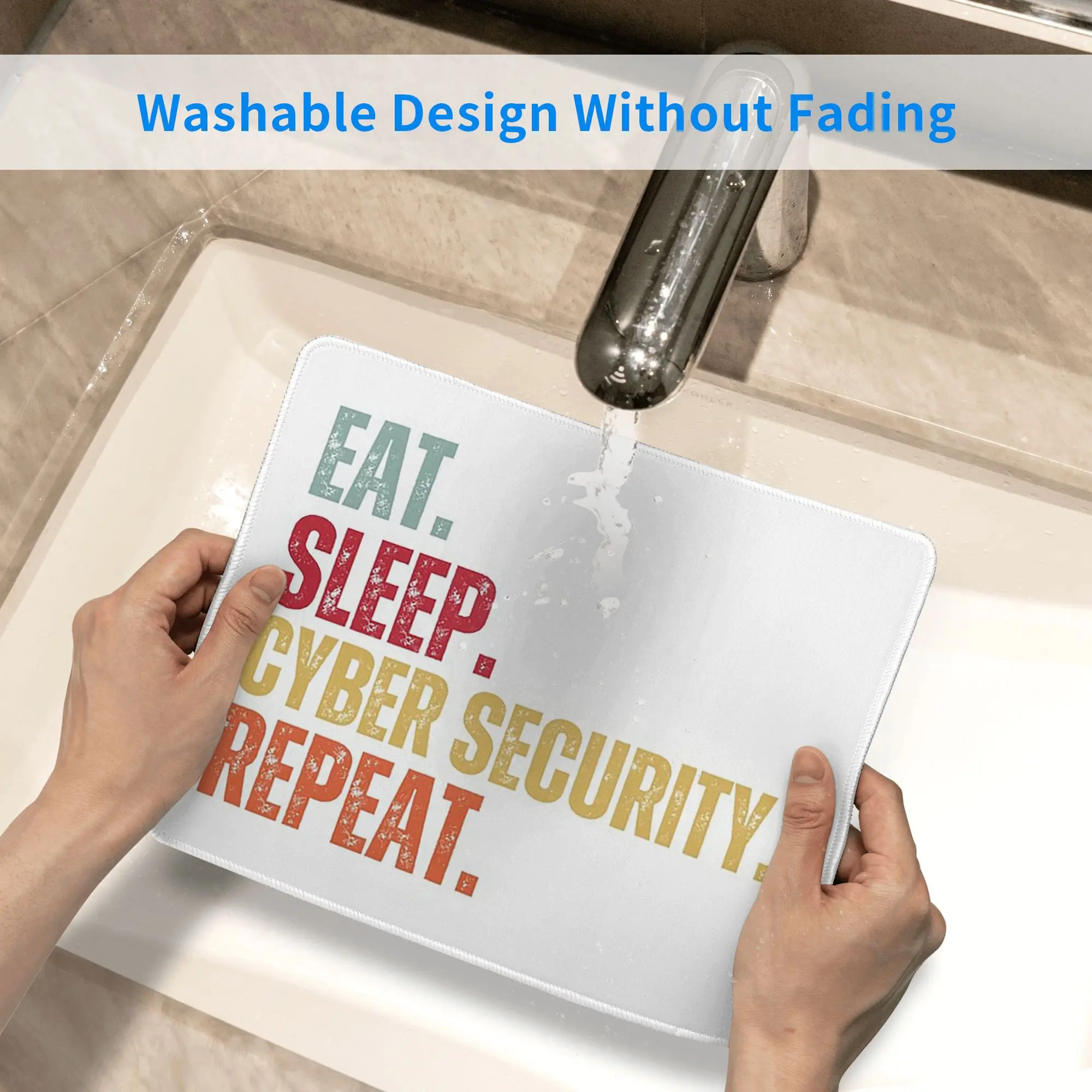 Eat Sleep Cyber Security Ripeti Tappetino per mouse Tastiera per computer Tappetino per mouse Gamer PC Laptop Tappetino da scrivania Accessori per ufficio Tappetini da tavolo
