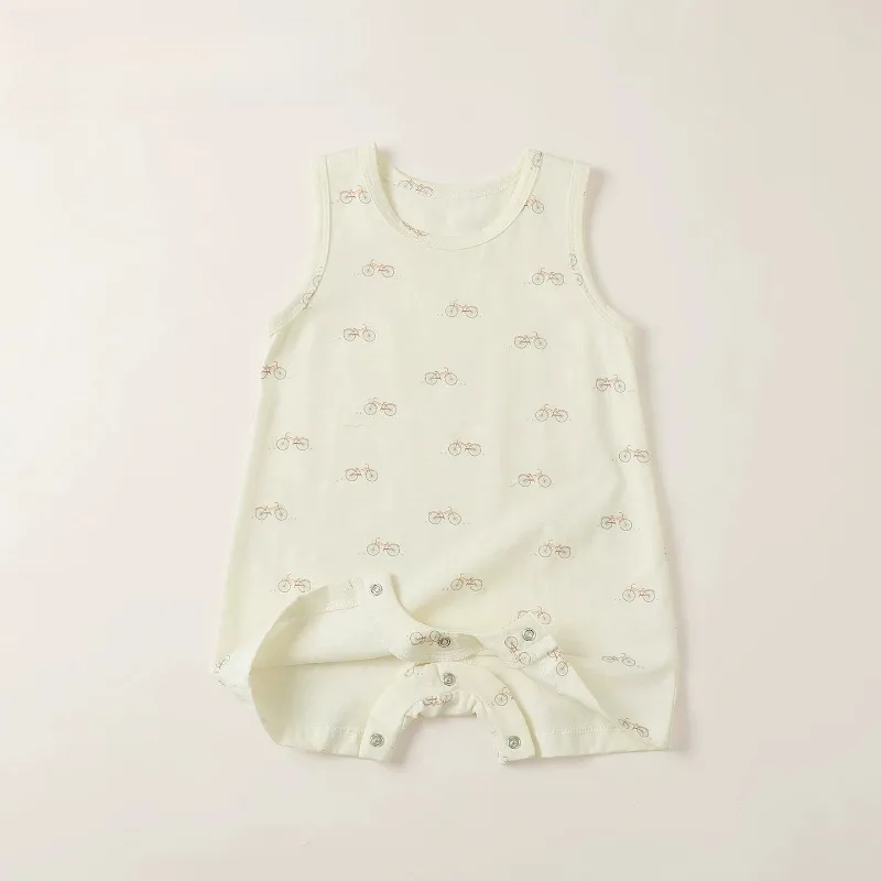 Cartoon Print Baby Romper Sleeveless Cotton Going Out Bodysuit Summer 2026 New Breathable Newborn
