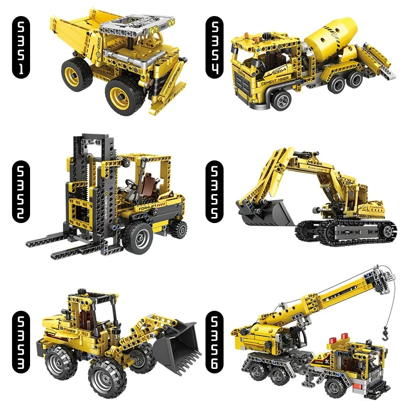 Distance car crane excavator carrying car assembling toy building blocks - Perfect Christmas, Halloween, Birthday Gift