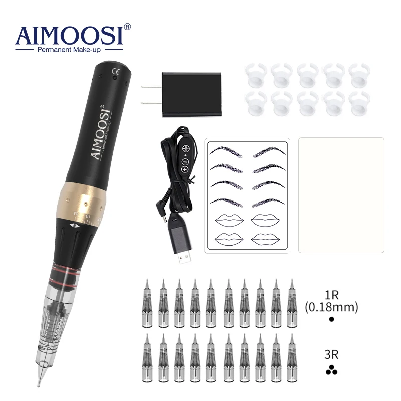 AIMOOSI M7 Tattoo Machine Set Microblading Eyebrow PMU Gun Pen Needle Permanent Makeup Machine Professional Supplies Beginner