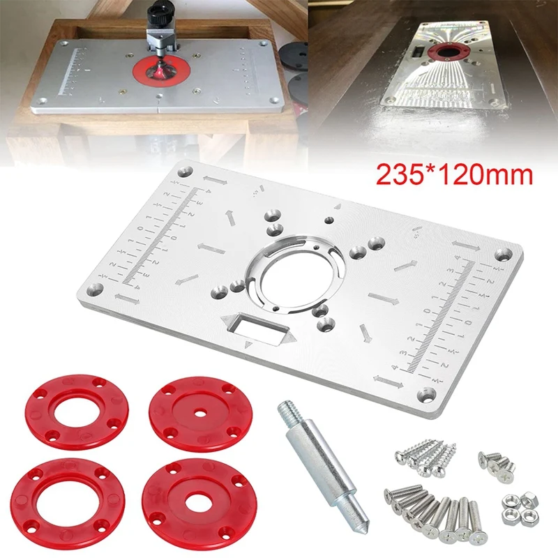 Woodworking Edger Aluminum Alloy Flip Board For Woodwork Cutting Slotting Insert Plate Trimming Power Tools