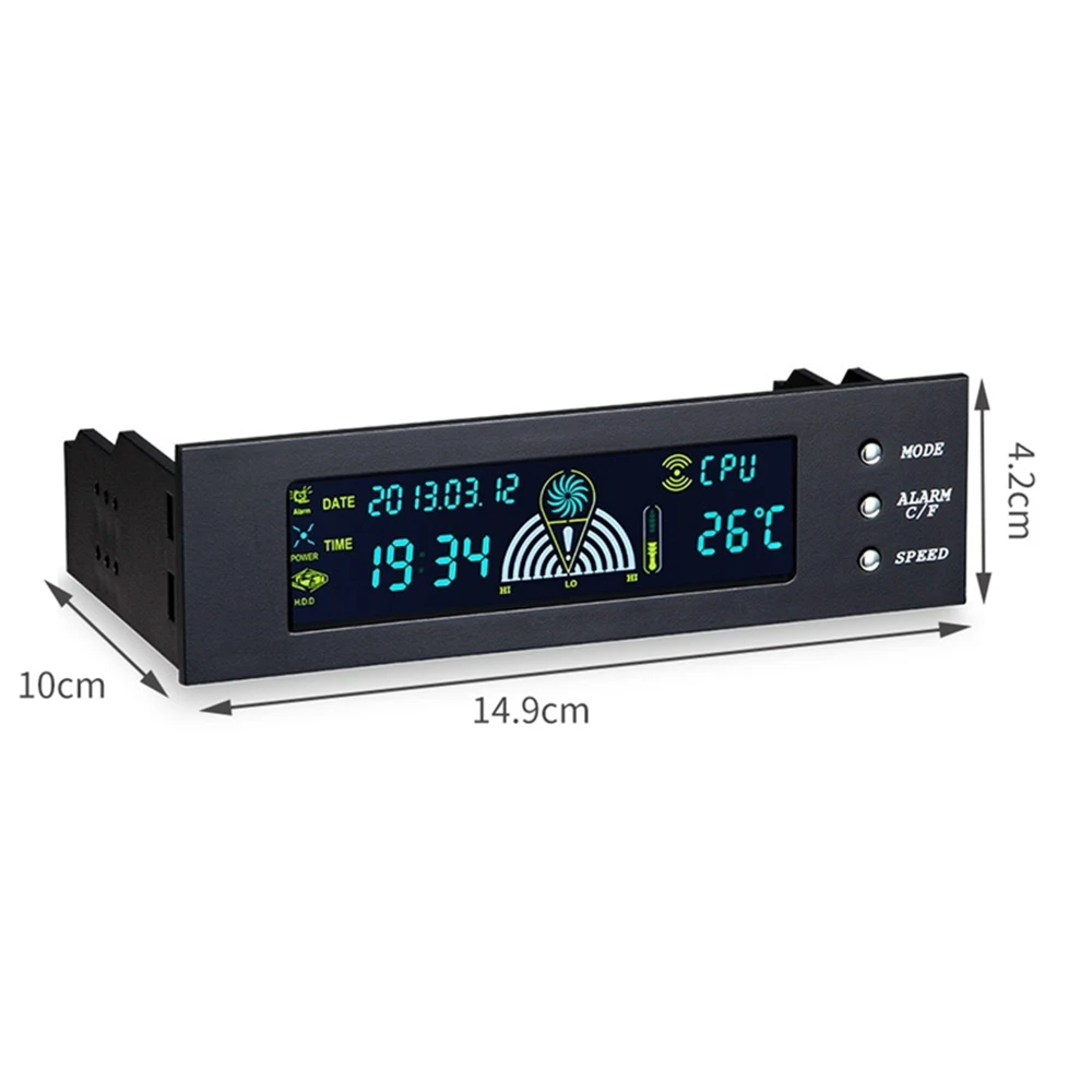 SMIEA 5,25-дюймовый регулятор скорости вентилятора, корпус компьютера, термостат вентилятора, вечный календарь, экран дисплея, отсек для привода корпуса компьютера